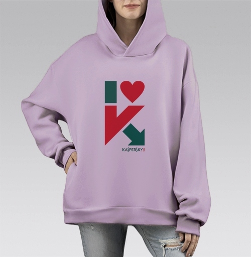 Фотография футболки Стильный логотип I love Kaspersky с сердцем и стрелкой