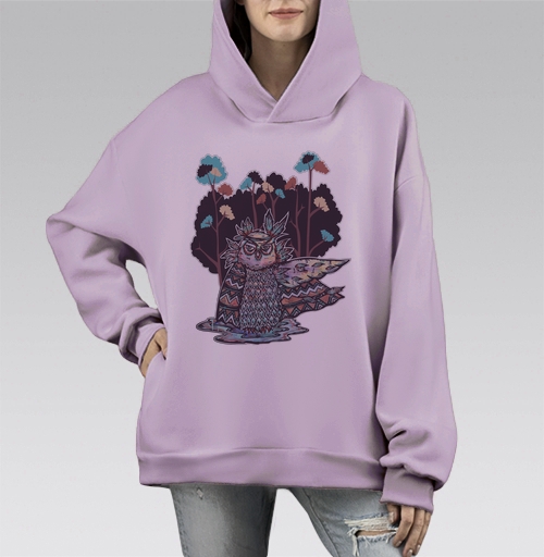 Фотография футболки Стилизованная сова в мистическом лесу