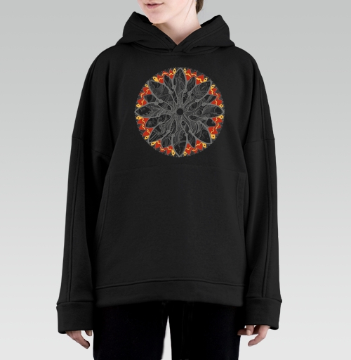 Фотография футболки Mandala/Мандала симметричный зентангл узор для созерцания медитативного черно белого