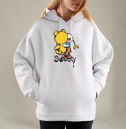 Фотография футболки Девочка обнимает плюшевого мишку с языком Sweety