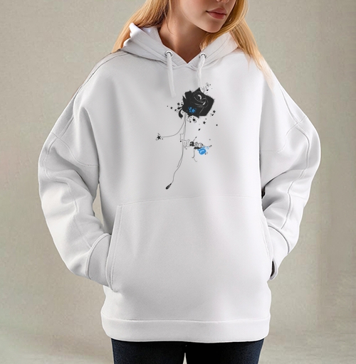 Фотография футболки Белый цветок на жёлтом фоне с надписью mate happYM