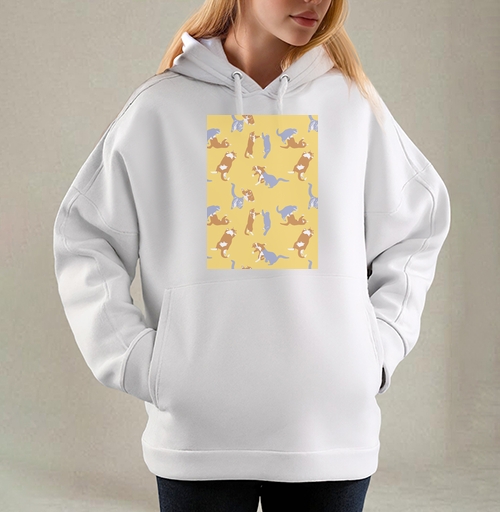 Фотография футболки Playful Pets Cats Pattern – Паттерн игры веселых котиков дизайн