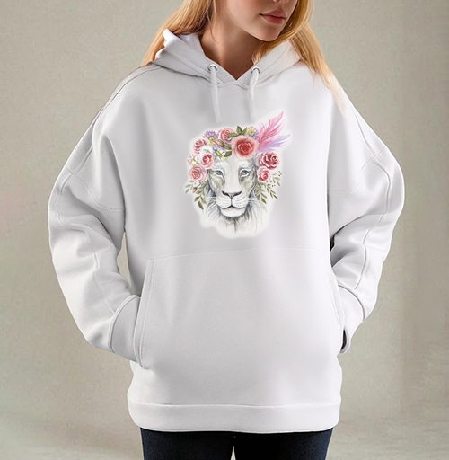 Фотография футболки Белая львица