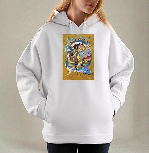 Фотография футболки Динамичная абстракция с элементами кубизма и футуризма