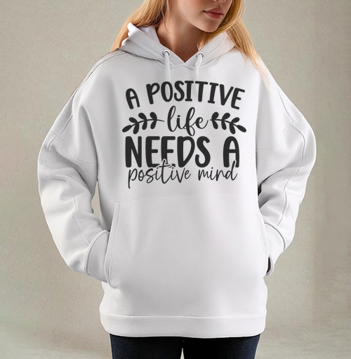 Фотография футболки Positive Life Needs Positive Mind Позитивная Жизнь Требует Позитивного Разума