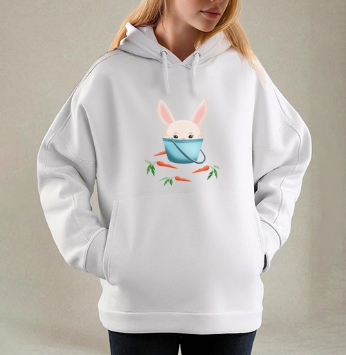 Фотография футболки Милый кролик в ведерке — kawaii иллюстрация