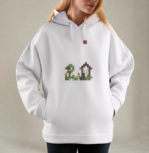 Фотография футболки Tetris Rabbit – Тетрисный кролик сохраняет уют пока весь мир рушится