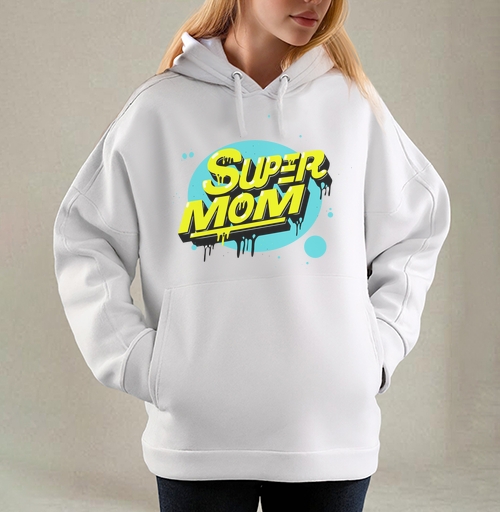 Фотография футболки SUPER MOM – Супермаама яркая уверенная мощь драйв