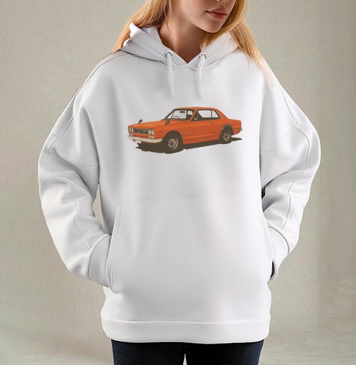Фотография футболки Nissan Skyline GT-R Хакосука в оранжевом цвете