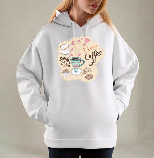 Фотография футболки I love coffee / Я люблю кофе