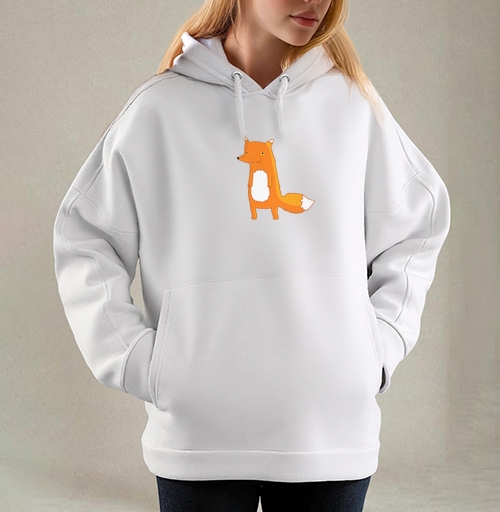 Фотография футболки Яркая иллюстрация дружелюбного оранжевого лиса