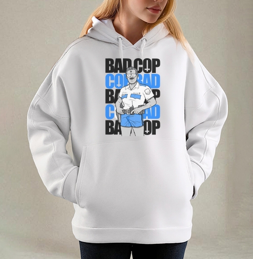 Фотография футболки Ироничный принт Bad Cop McLOVIN в стиле комикс-арт