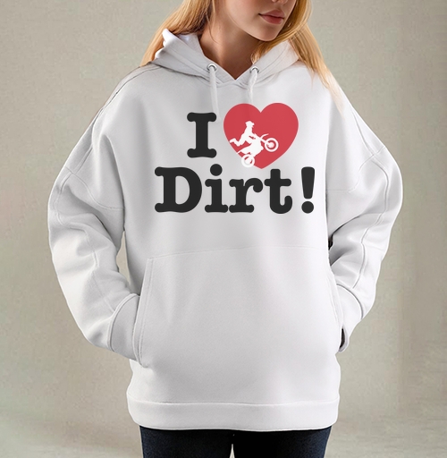 Фотография футболки Футболка I ❤️ Dirt – страсть к мотокроссу и грязи