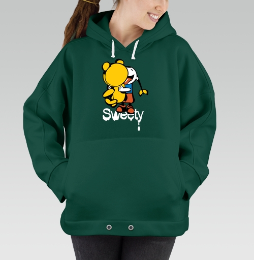 Фотография футболки Девочка обнимает плюшевого мишку с языком Sweety