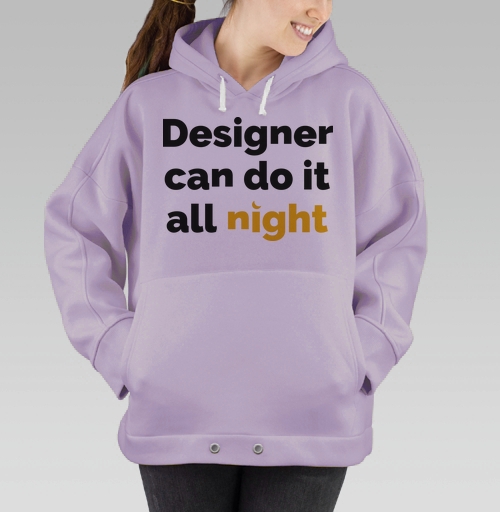 Фотография футболки Футболка с принтом «Designer can do it all night»