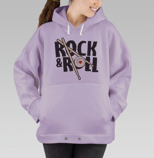 Фотография футболки Рок-н-ролльная подача суши с черепом и палочками ROCK ROLL