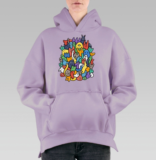 Фотография футболки Весёлое собрание мультяшных монстров doodle art