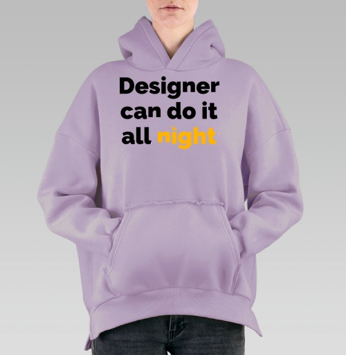 Фотография футболки Футболка с принтом «Designer can do it all night»