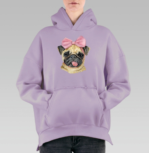 Фотография футболки Мопс с бантиком