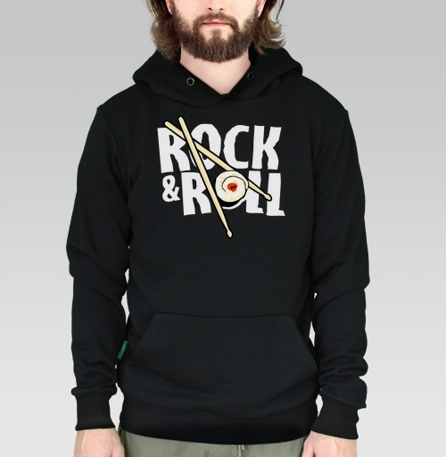 Фотография футболки Рок-н-ролльная подача суши с черепом и палочками ROCK ROLL