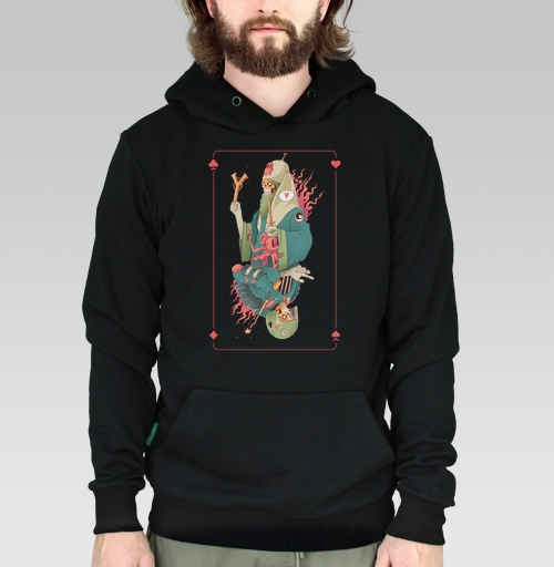 Фотография футболки Скелет-маг с рогаткой и свечой в бирюзовой мантии