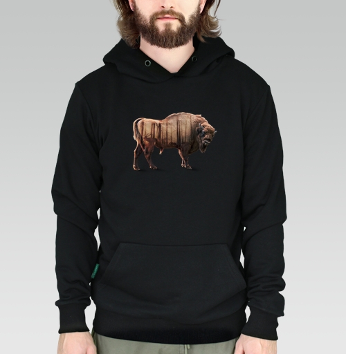 Фотография футболки Бизон и лес