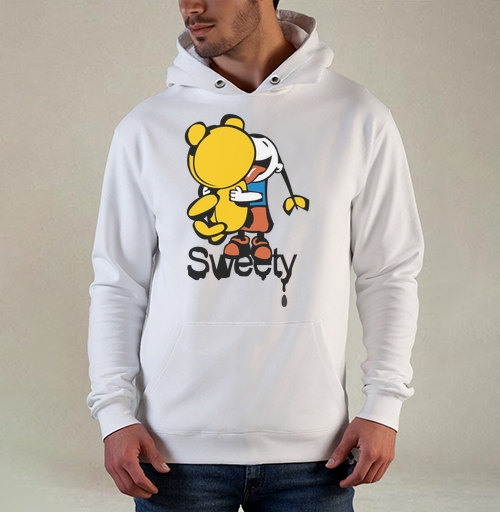 Фотография футболки Девочка обнимает плюшевого мишку с языком Sweety