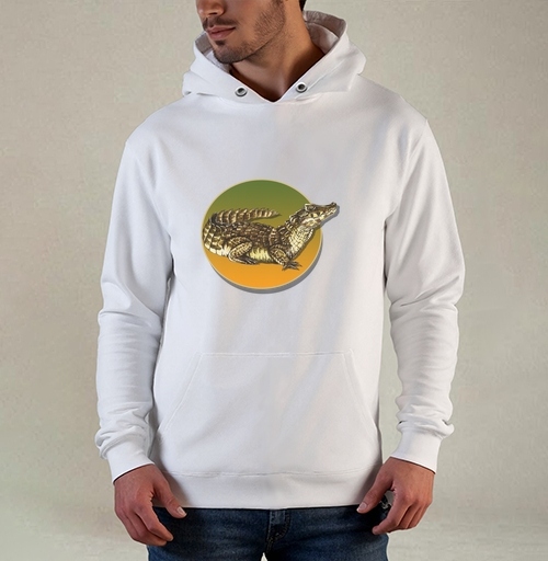 Фотография футболки Детализированная классическая иллюстрация крокодила