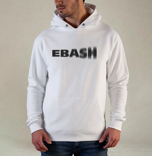 Фотография футболки Динамичный текст EBASIII с эффектом размытия