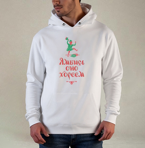 Фотография футболки Средневековый менестрель весело танцует над книгами ямбичь оно хореем