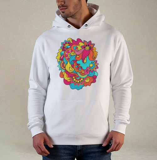 Фотография футболки Яркий индийский узор с цветами в стиле менди