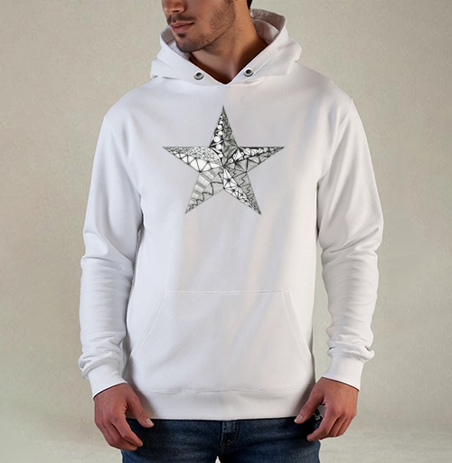 Фотография футболки Черно Белая Звезда С Геометрическими Узорами