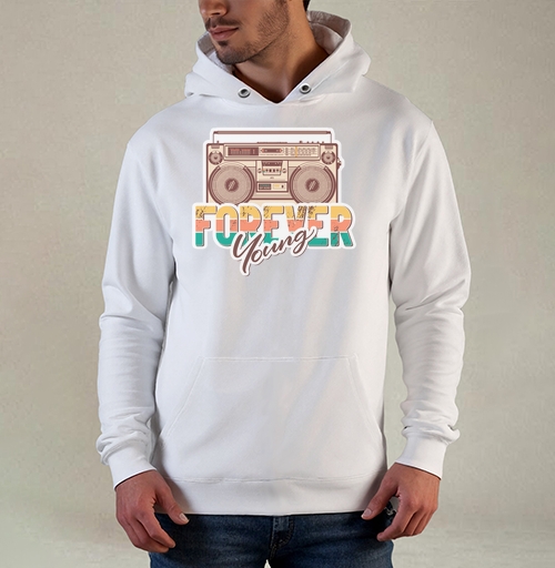 Фотография футболки Ретро бумбокс FOREVER Young винтажный принт