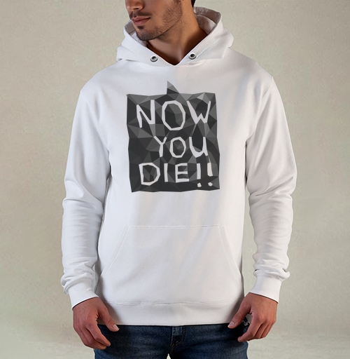 Фотография футболки Агрессивный лоу поли мыслепузырь угловатый текст