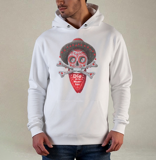 Фотография футболки Череп с сомбреро Día de los Muertos яркий арт