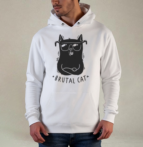 Фотография футболки Футболка с принтом «Brutal Cat» в стиле минимализм