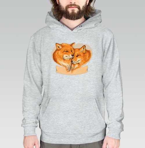 Фотография футболки Нежные рыжие лисы в объятиях любви