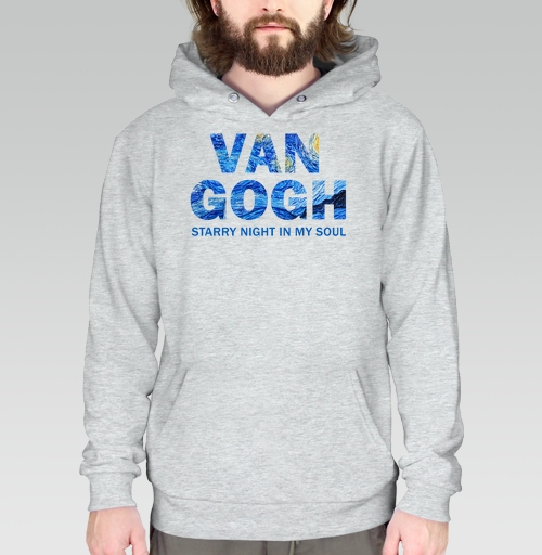 Фотография футболки Van Gogh / Ван Гог вдохновляющая типографика звездная ночь художника