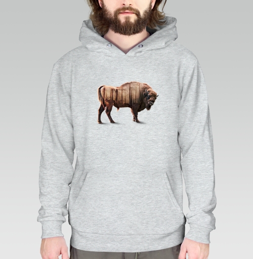 Фотография футболки Бизон и лес