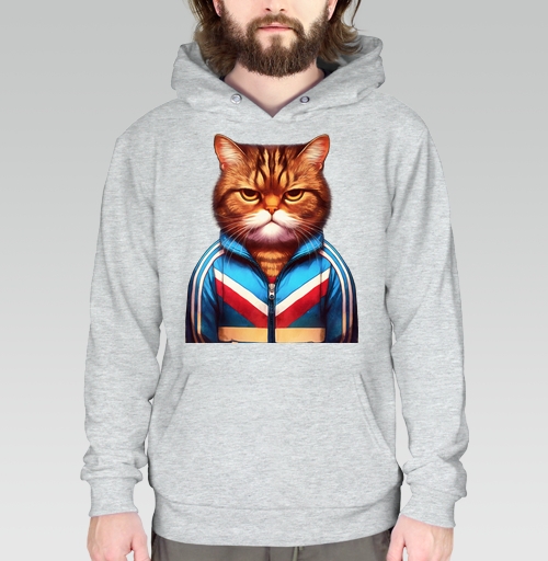 Фотография футболки Хмурый кот в спортивном костюме