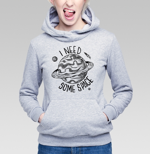 Фотография футболки Космическая сцена с игрой слов I NEED SOME SPACE