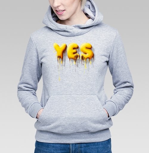 Фотография футболки Объемные желтые капающие буквы да Yes