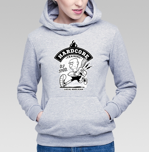 Фотография футболки Хардкор тренинг персонаж с битой в движении local hooligan