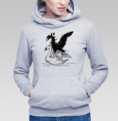 Фотография футболки Лебеди черный и белый