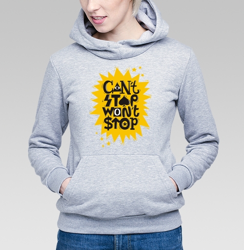 Фотография футболки Надпись Cant stop wont stop Не остановлюсь Мотивация Типографика Успех