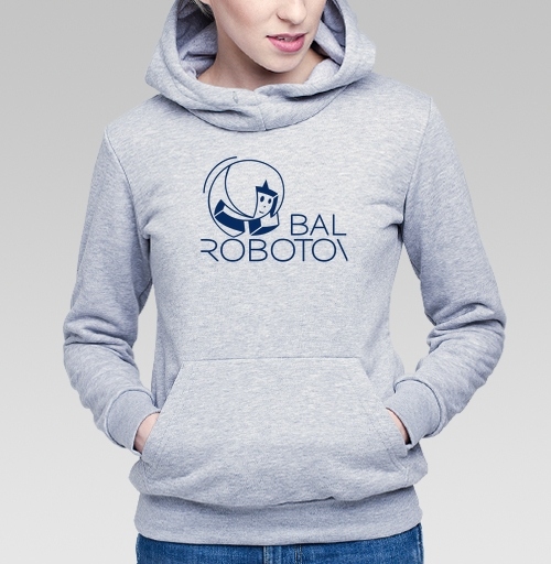 Фотография футболки Ретро робот парит в синем с красным Bal Robotov