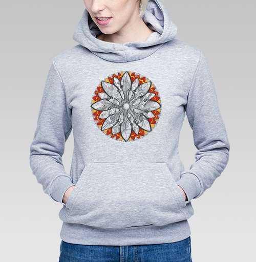 Фотография футболки Mandala/Мандала симметричный зентангл узор для созерцания медитативного черно белого