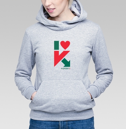 Фотография футболки Стильный логотип I love Kaspersky с сердцем и стрелкой