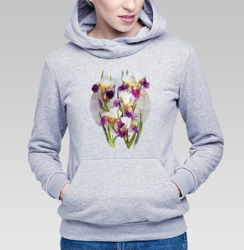 Фотография футболки Живописные светлые растения украшают композицию букет весенних ирисов