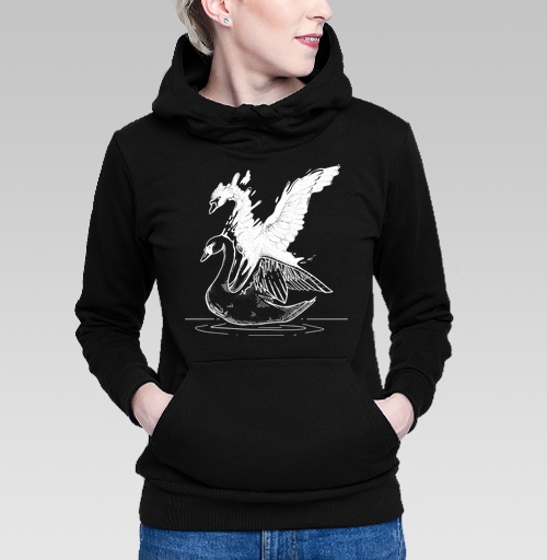 Фотография футболки Лебеди черный и белый